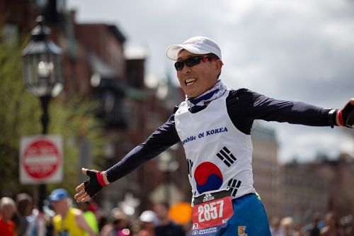 Casi en la meta del Maratón de Boston 2019