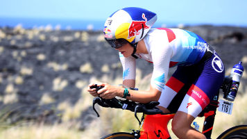 Luzy Charles rides lava fields IRONMAN 2017