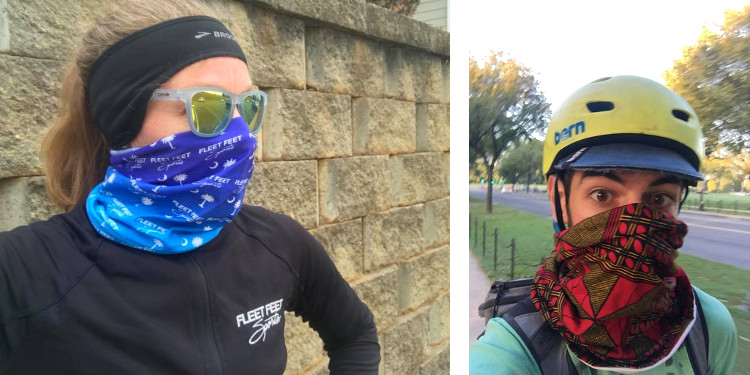 Corredores y ciclistas cubre nariz y boca